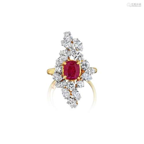 CHAUMET A RUBY AND DIAMOND RING