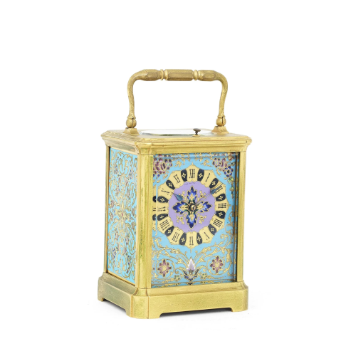 A good late 19th century French polychrome enamel decorated ...