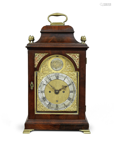 A late 18th century mahogany table clock Jas Clark, Bristol