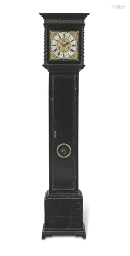 A late 17th century ebonised longcase clock with ten inch di...