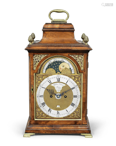 A good late 18th century mahogany table clock of excellent c...