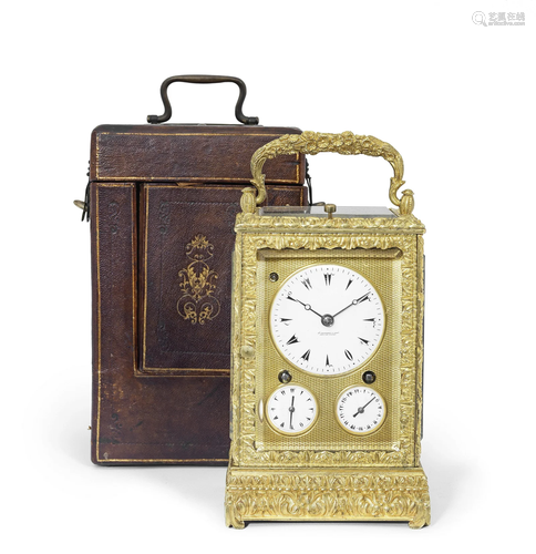 A very rare early 19th century Swiss Carriage clock with spe...