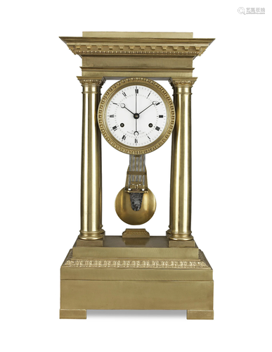 A 19th century French month-going centre-seconds gilt brass ...