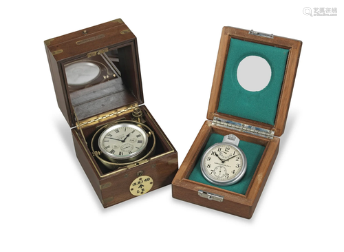 A 20th century American 8-day marine chronometer and an Amer...