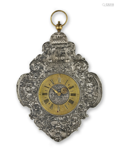 An early 18th century Austrian silver telleruhr timepiece wi...