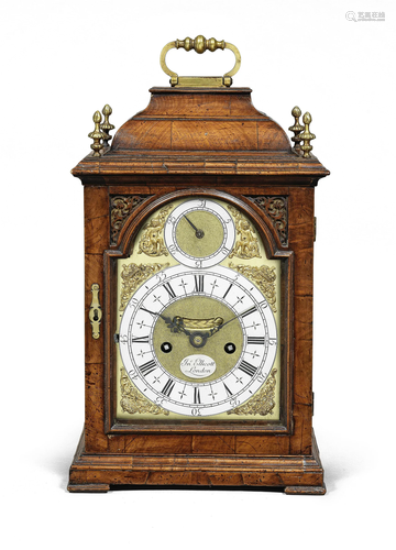 A very fine mid 18th century English walnut table clock of s...