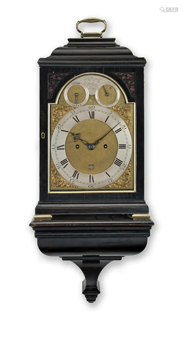 A fine late 18th century ebonised bracket clock with deadbea...