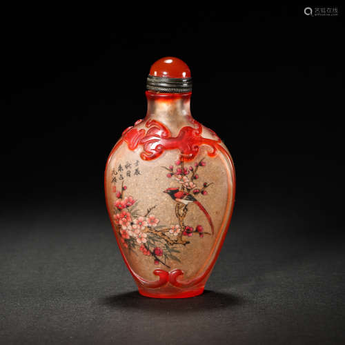 CHINESE QING DYNASTY GLASS SNUFF BOTTLE