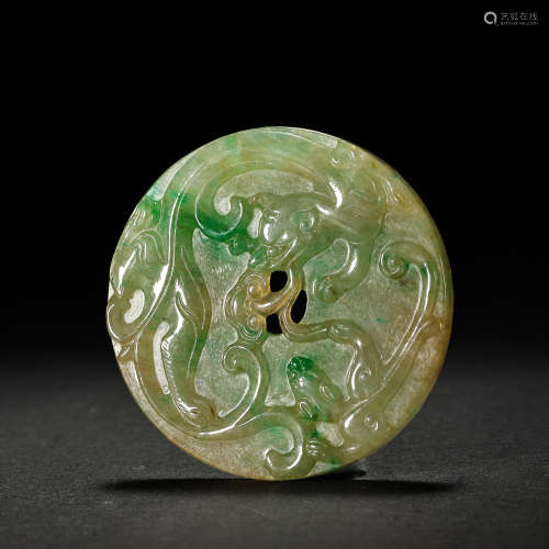 CHINESE QING DYNASTY JADEITE PLATE