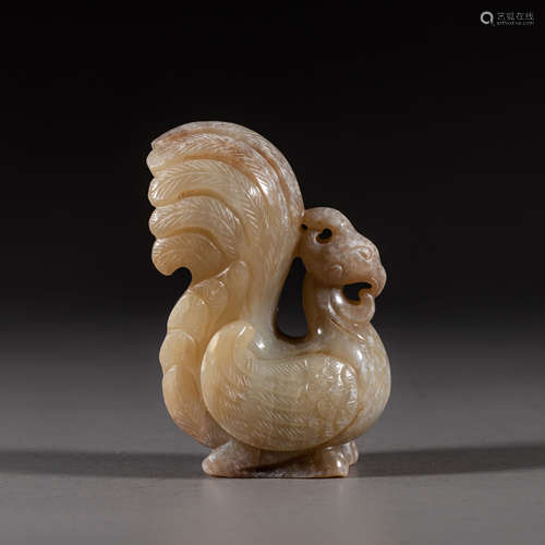 China Han Dynasty Hetian jade phoenix ornament