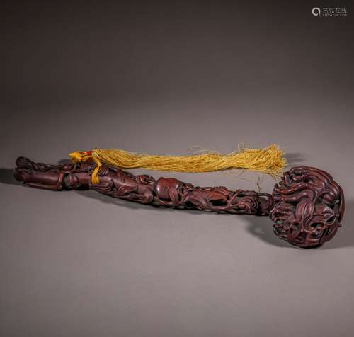 China Qing Dynasty Ruyi carved from red sandalwood