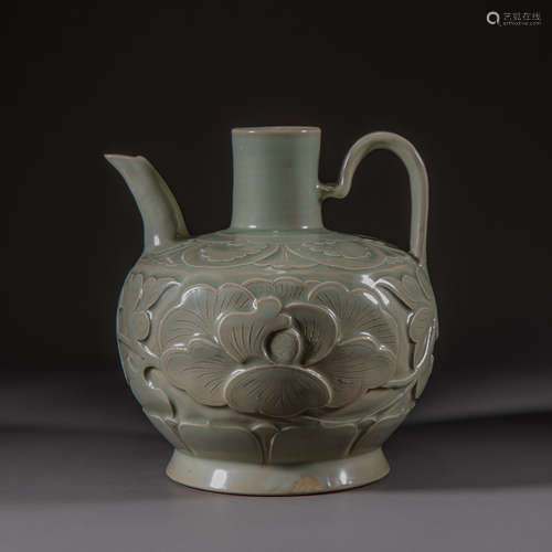 China Five Dynasties Celadon Portable Pot