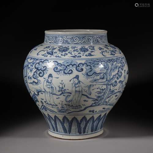 China Ming Dynasty blue and white porcelain jar