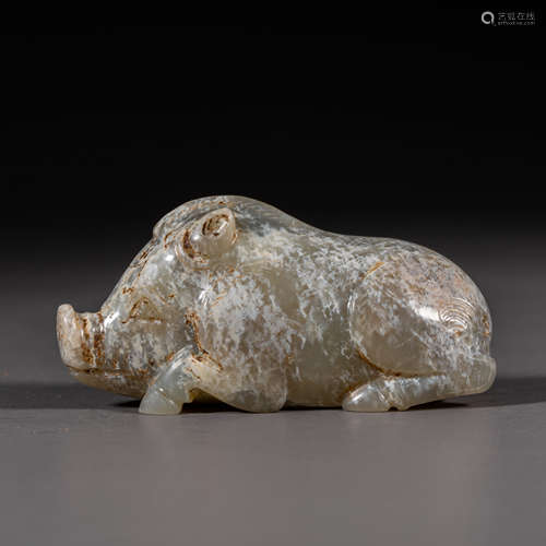 China Han Dynasty Hetian Jade Pig