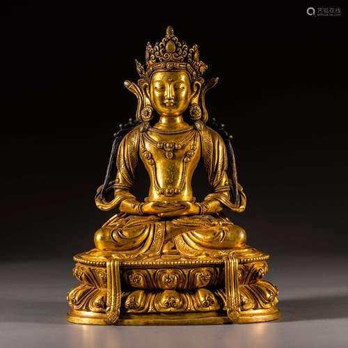 China Ming Dynasty Gilt bronze statue of Buddha