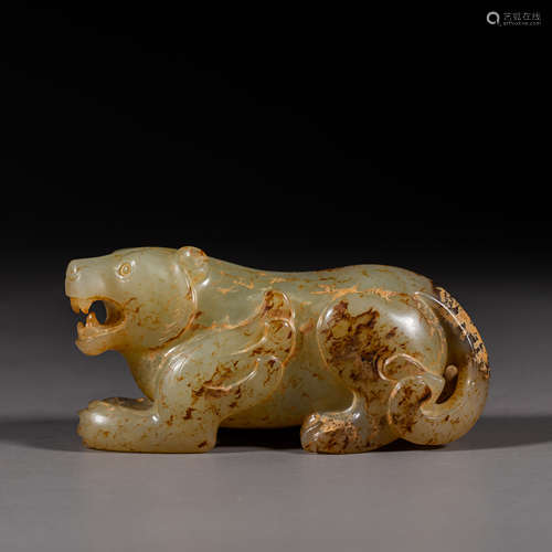 China Han Dynasty Hetian jade bear handle