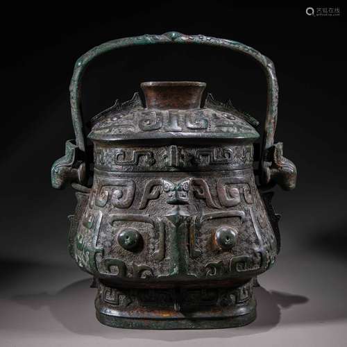 China Western Zhou Dynasty Bronze Portable Beam Glaze