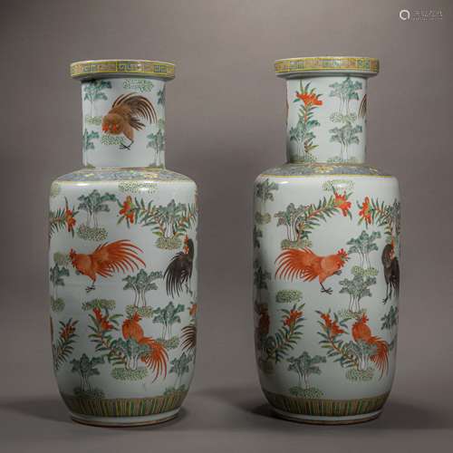 China Qing Dynasty A set of colorful auspicious bottles