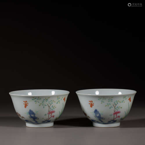 China Qing Dynasty A set of Yongzheng style pastel porcelain...