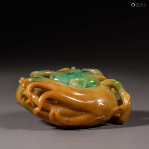 China Qing Dynasty Emerald Buddha Hand Shaped Handle