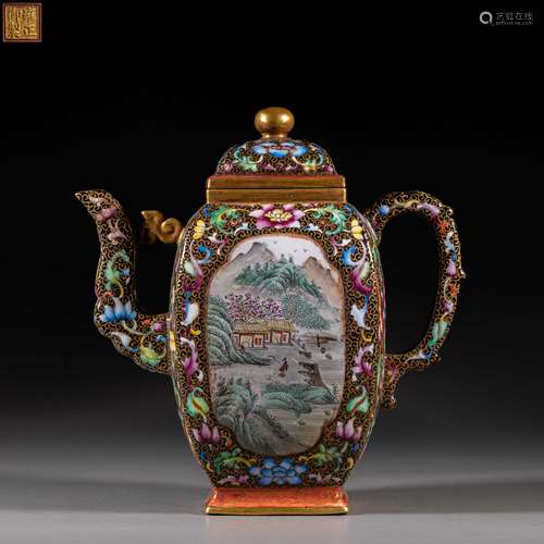 China Qing Dynasty Yongzheng style purple sand teapot