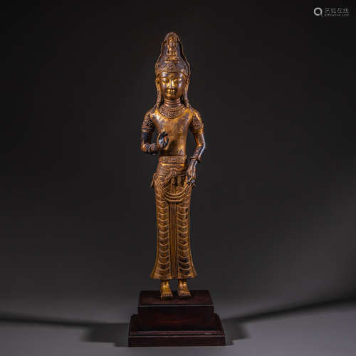 China Qing Dynasty Gilt Bronze Dali Buddha Statue