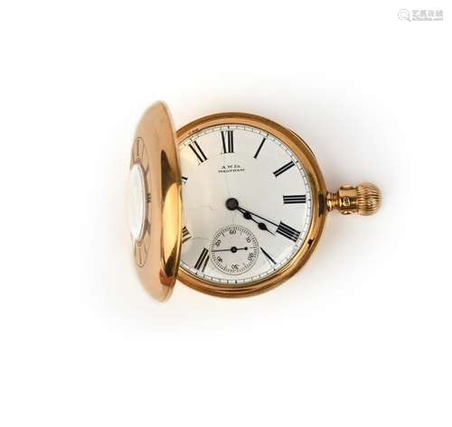 Montre de poche victorienne en or 18ct, Waltham, vers 1886, ...