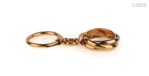 Porte-clés en or de Cartier, conçu comme des bandes imbriqué...