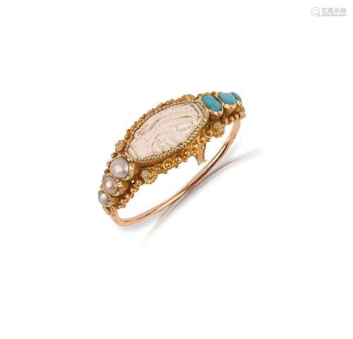 Bague Fedé en or du début du XIXe siècle, vers 1825, la plaq...