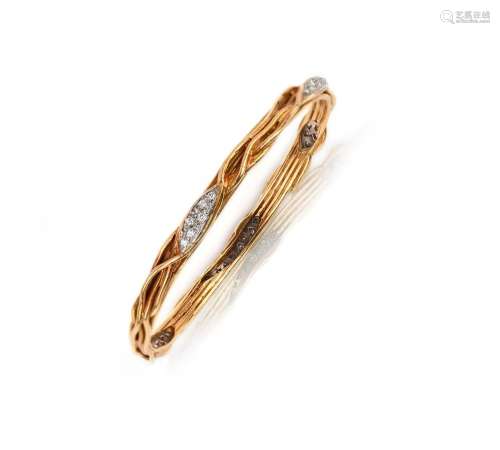 Bracelet en diamant abstrait de Charles de Temple, les plaqu...
