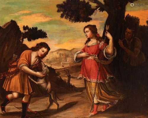 Andalusian school of the XVII century. "Diana and Endim...