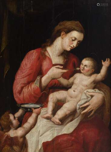 Spanish school, 17th century. "Virgin and Child". ...