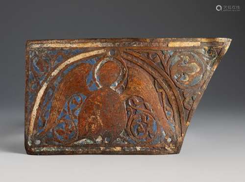 Limoges plate; France, 13th century. "Angel". Enam...