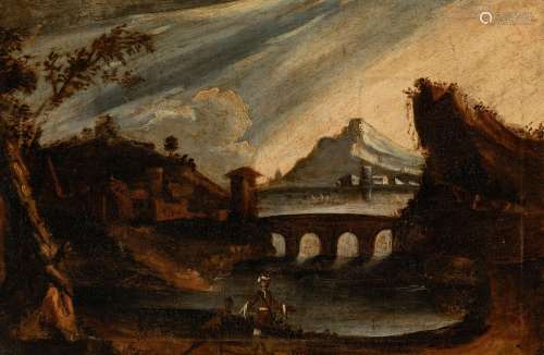 Italian school of the 17th century. "Landscape with Ara...