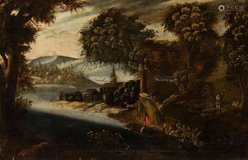 Italian school of the late 17th century. "Landscape wit...