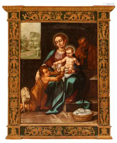 Spanish master, ca. 1619. "Holy Family with Saint John ...