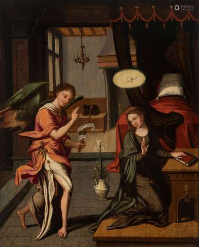 Flemish school, pps. 16th century. "Annunciation"....