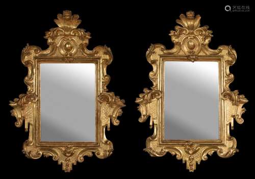 Pair of cornucopia-like frames; Spain, Carlos III, XVIII cen...