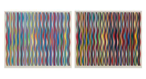 Yaacov Agam COMPOSITIONS Two color screenprints, framed