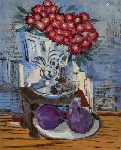 Ismael de la Serna 1898-1968 Still Life with Figs and Flower...