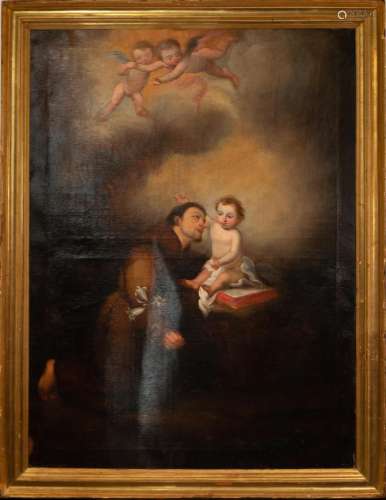 SAINT ANTHONY OF PADUA WITH THE CHILD JESUS, FOLLOWER OF BAR...