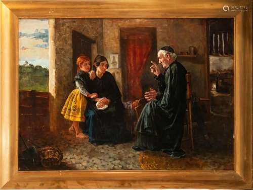 GIVING THE BLESSING, 19TH CENTURY SPANISH SCHOOL