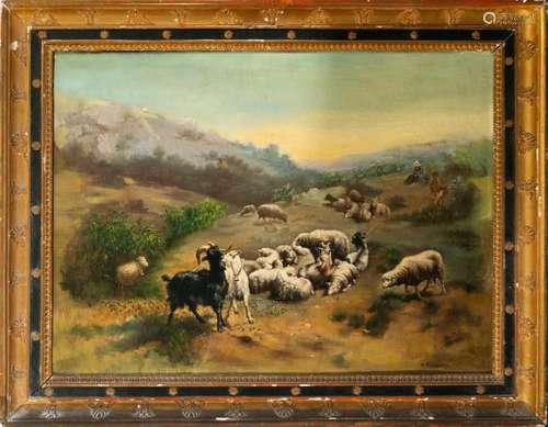 PASTORAL SCENE, SIGNED A. FERNÁNDEZ, 19TH CENTURY SPANISH SC...