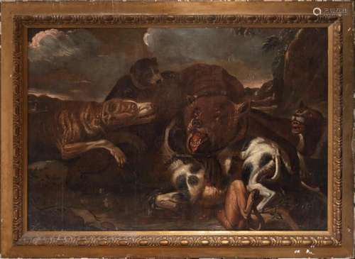 BEAR HUNTING, 17TH CENTURY FLEMISH SCHOOL, CIRCLE OF PAUL DE...