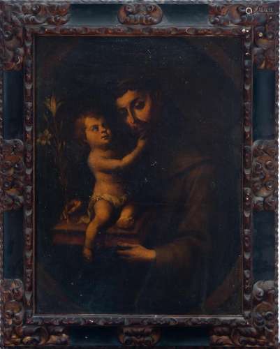 SAINT ANTHONY OF PADUA WITH THE CHILD, ANDALUSIAN SCHOOL FRO...