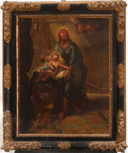 SAINT JOSEPH WITH THE CHILD IN ARMS, POSSIBLY ITALIAN SCHOOL...