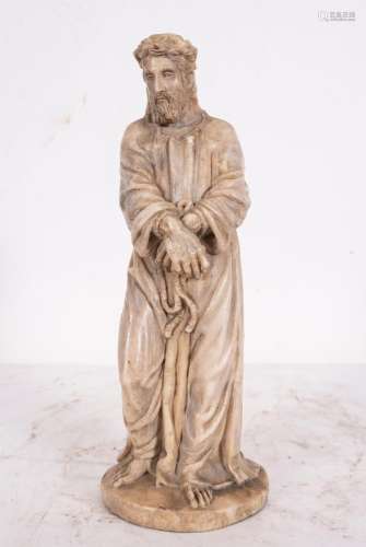 ARRESTED CHRIST IN ALABASTER, ITALIAN SCHOOL OF THE 18TH CEN...