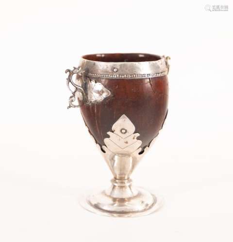RARE SILVER MOUNTED CHOCOLATE CUP, COLONIAL SCHOOL, VICEROYA...