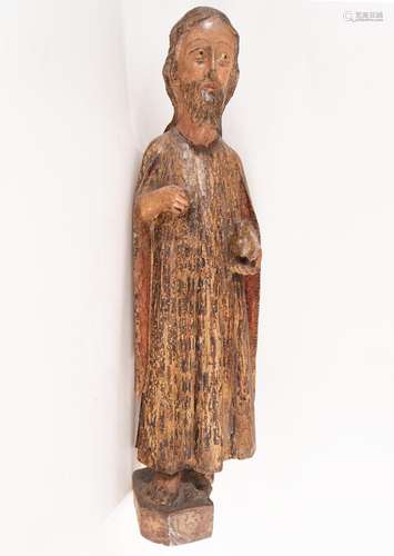 LARGE SAINT JOHN THE BAPTIST IN WOOD, SPANISH GOTHIC SCHOOL ...