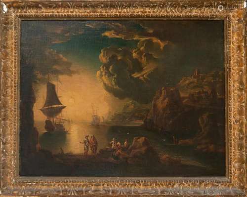 CLIFF WITH MARINE VIEW, 18TH CENTURY NEAPOLITAN SCHOOL